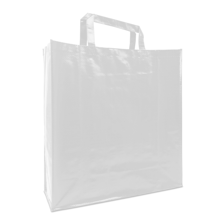 Shopper, 45+18x48cm, PP-woven, korte lus, wit (100 stuks) - 0