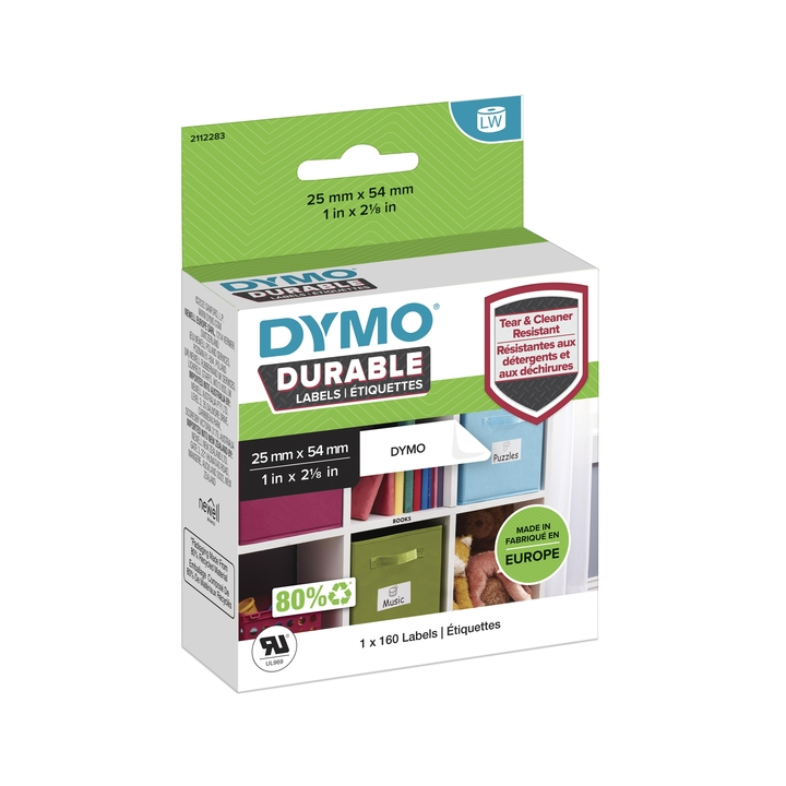 Label etiket dymo durable 19764 54mmx25mm wit(1976411) - 0