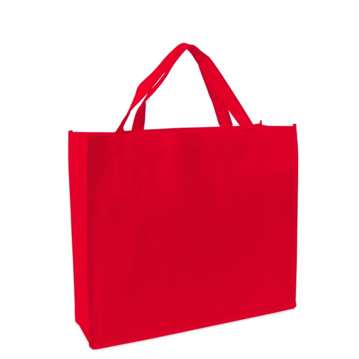 Shopper, non-woven, 40+12x35cm, korte lus, rood (100 stuks) - 0