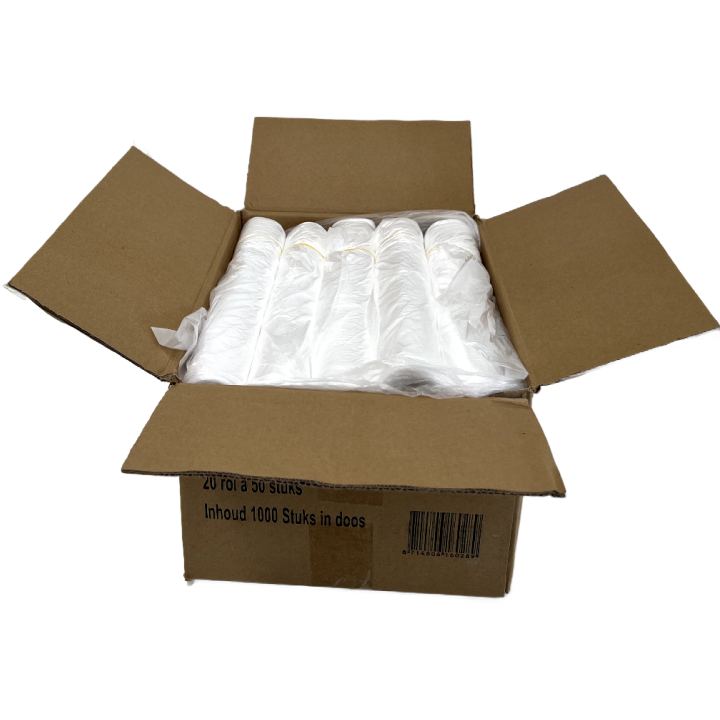 Vuilniszak | HDPE | 63x70cm | 50 Liter | T15 | Transparant (20 rollen x 50 zakken)  - 1