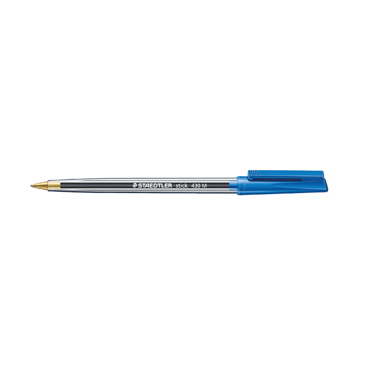 Balpen staedtler stick 430 medium blauw - 0