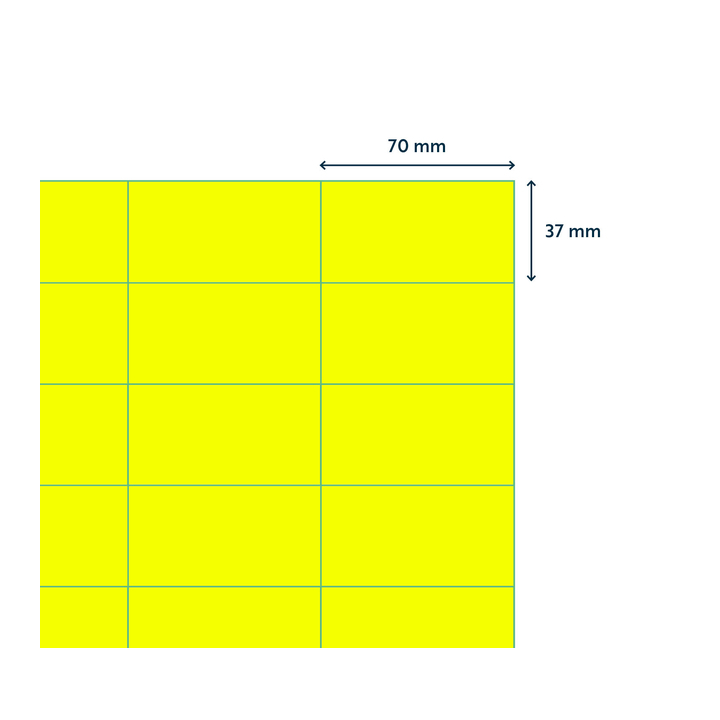 Etiket rillprint 70x37mm fluorgeel 2400 etiketten(b84112) - 1