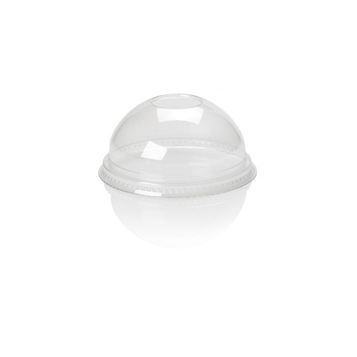 Deksel sapbeker, 95mm, bol met opening, APET, transparant (800 stuks)    - 0