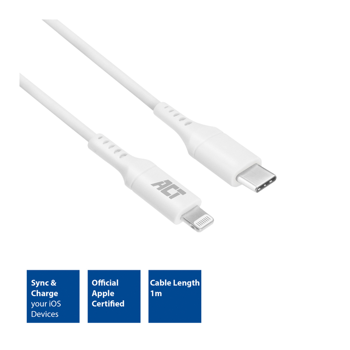 Kabel act usb-c naar lightning laad -en data 1m(ac3014) - 2