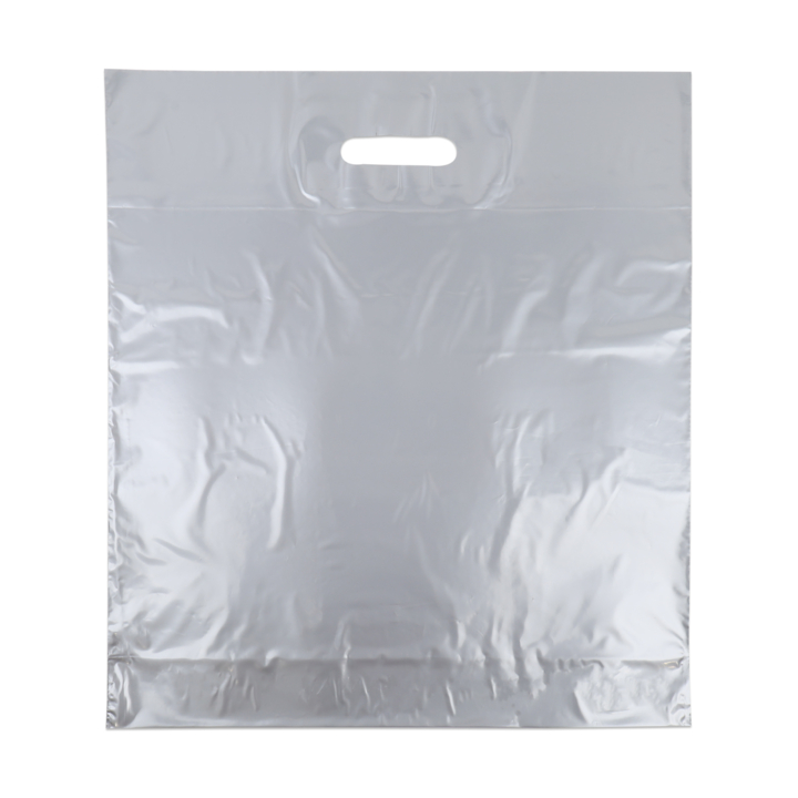 Draagtas, 45x50+2x4cm, ldpe, dkt, zilver (500 stuks) - 0