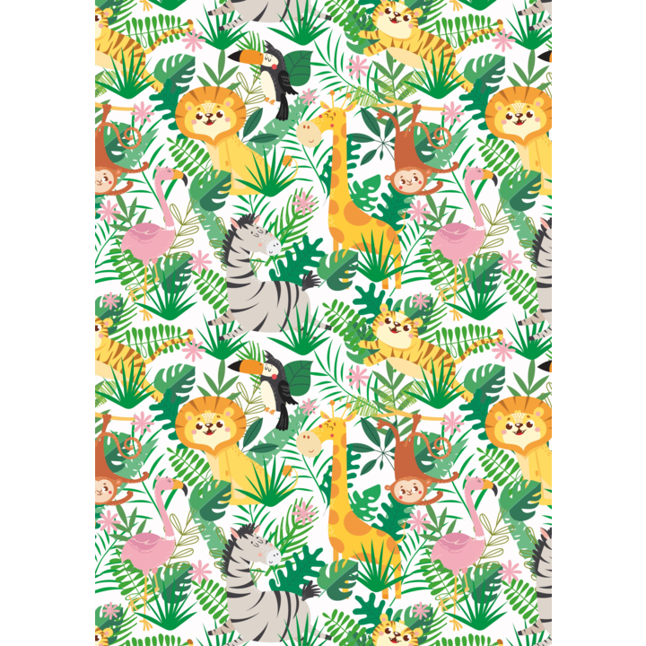 Cadeaupapier, 50cm x 200m, K602135, Kids Jungle - 0