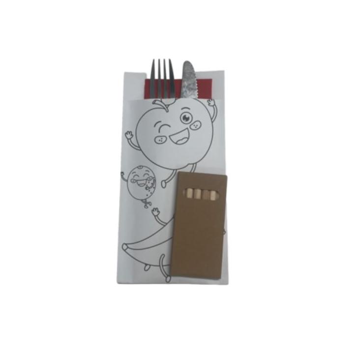 Bestekzak kids dessin, incl. 6 potloodjes (100 stuks) - 1