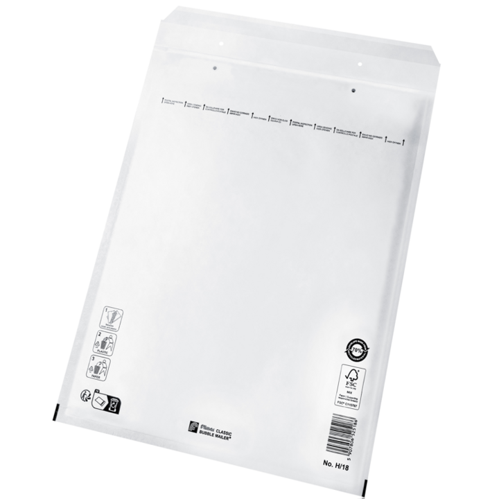 Luchtkussenenvelop H/18, 295x370+50mm, wit (100 stuks) - 0