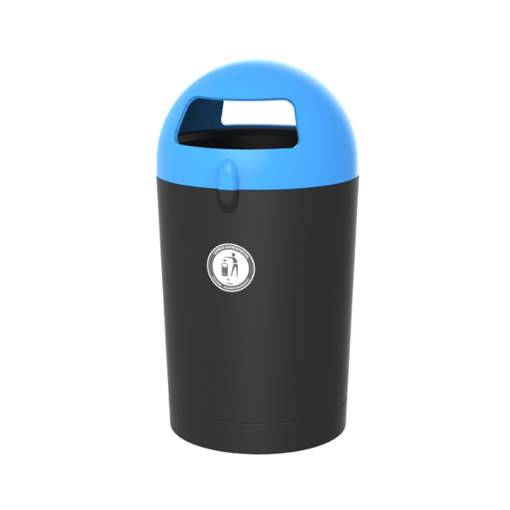 Metro Dome, buitenafvalbak, 100 liter, blauw/zwart, VB 719198 - 0