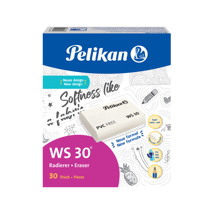 Gum pelikan ws30 potlood zacht 37x30x 9mm - 1