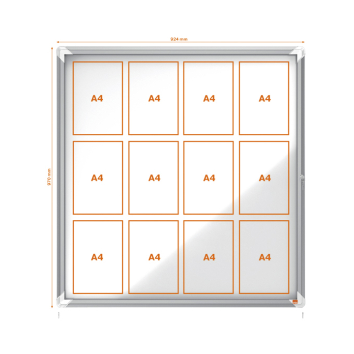 Vitrinekast buiten nobo glas magnetisch 12x a4(1902581) - 2