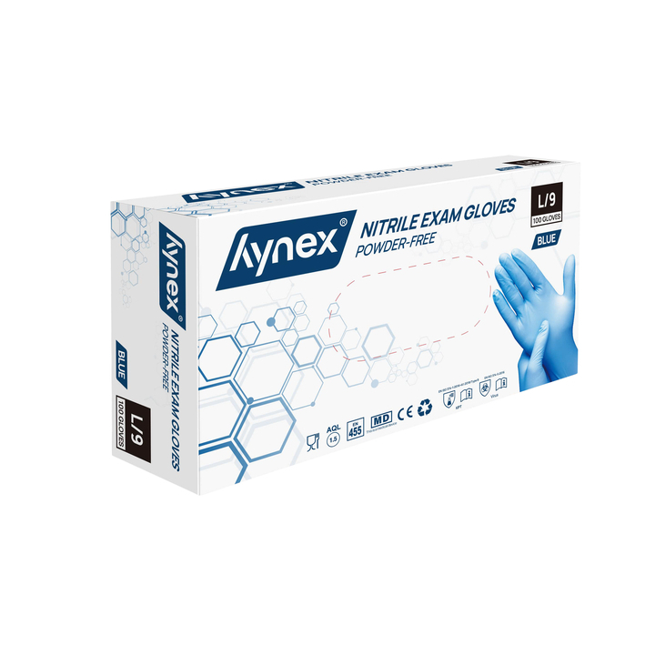 Hynex, nitril handschoen, maat L, blauw, ongepoederd (100st) - 0