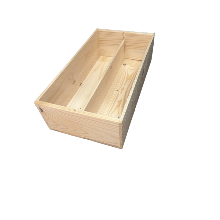 2-Fles Houten Kistje 195x335x95 mm 10st. - 0