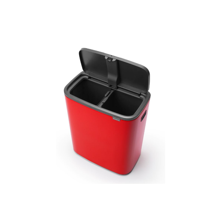 Brabantia Touch, afvalbak, 2x30 liter, rood, VB 221507 - 1