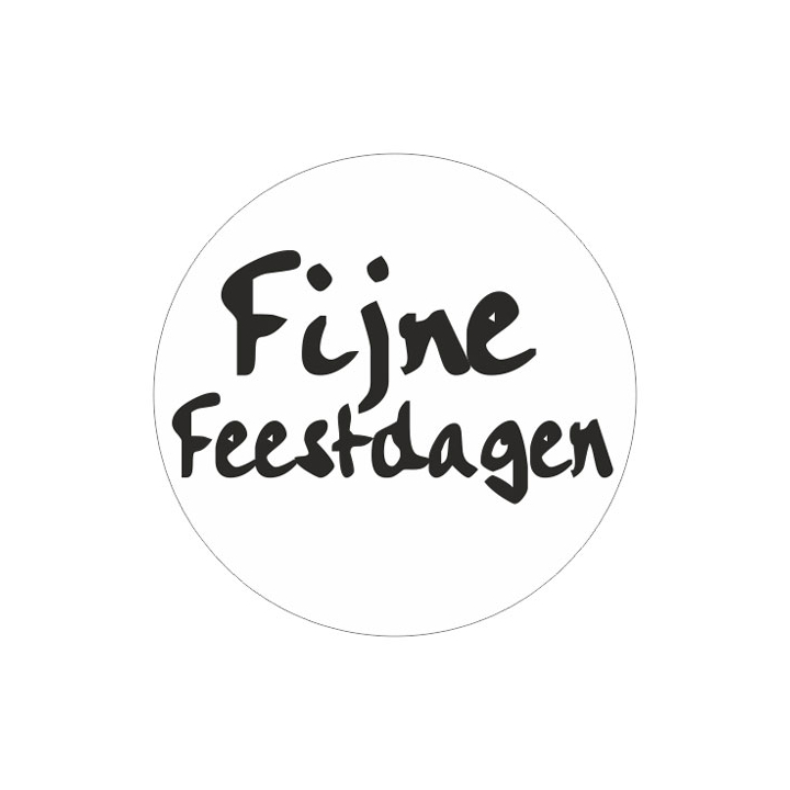 Etiket, Fijne Feestdagen, 39mm, wit (1000 stuks) - 0