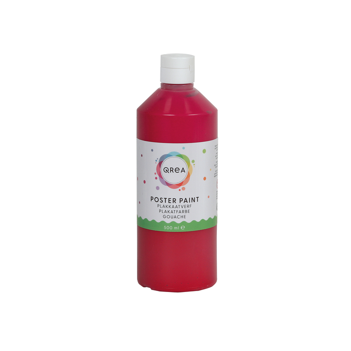 Plakkaatverf qrea rood 500ml(47537) - 0