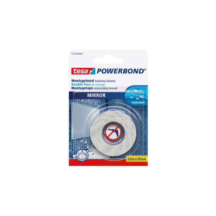 Montagetape tesa spiegel dubbelz 19mmx1.5m(55732-00001-02) - 0