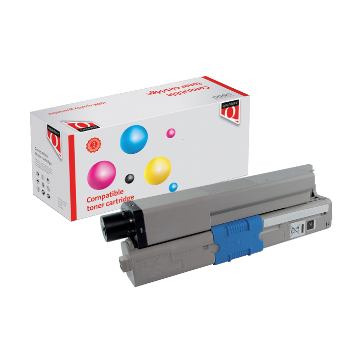 Quantore, tonercartridge, zwart (alternatief OKI 44973536) - 0