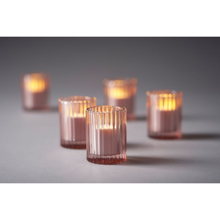 Duni | LED Lamphouder | 70x55mm | Kandelaar Comodo Earthy Pink | 194591 (6 stuks) - 1