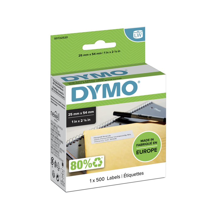 Etiket dymo 11352 labelprint retouradres - 0