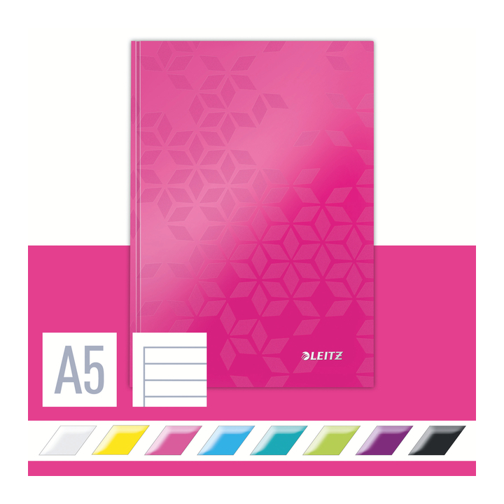 Notitieboek leitz wow a5 lijn 80v roze(46271023) - 2