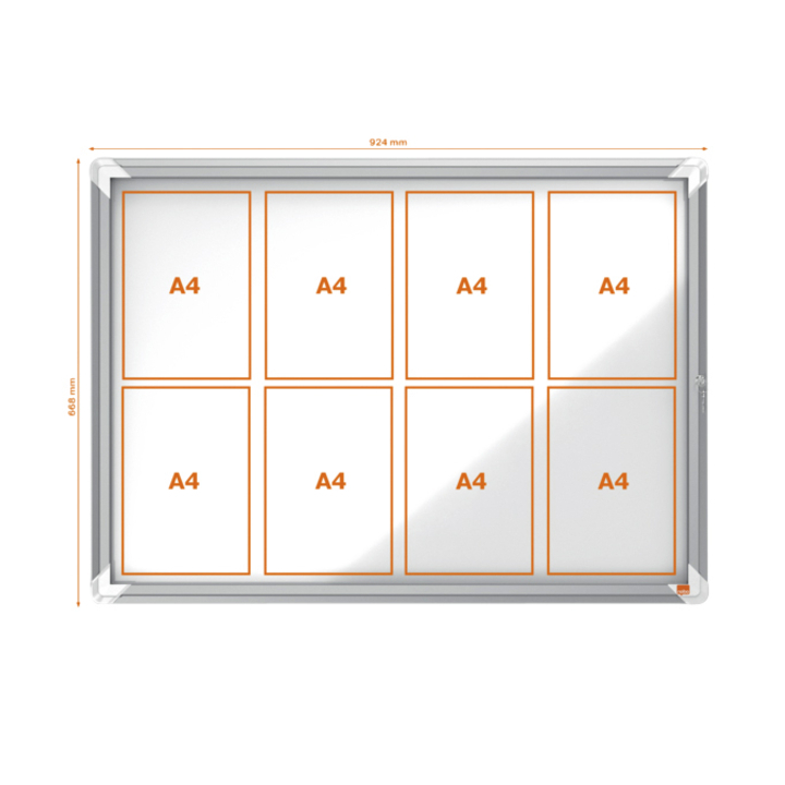 Vitrinekast buiten nobo glas magnetisch 8x a4(1902579) - 2