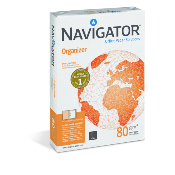 Navigator, organizer, A4, 80grams, 4-gaats, papier (500 vel)