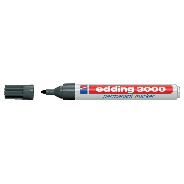 Viltstift edding 3000 perm rond 1.5-3mm grijs