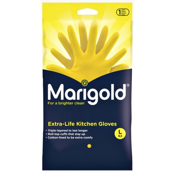 Handschoen huishoud marigold plus l geel(1301007)