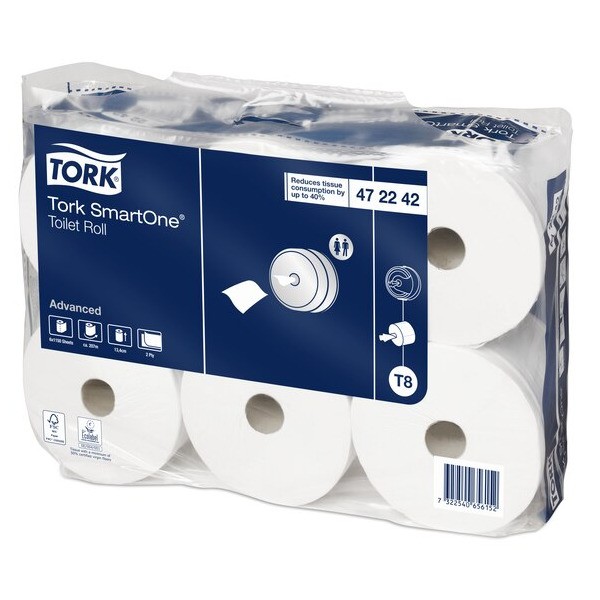 Tork SmartOne Advanced, toiletpapier, 207 meter, 2-laags, T8, 472242 (6 stuks) | Q 1391490