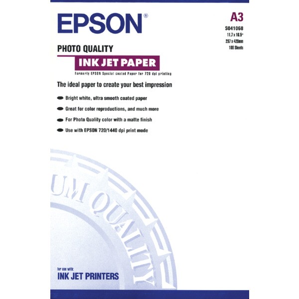 Inkjetpapier epson s041068 a3 105gr