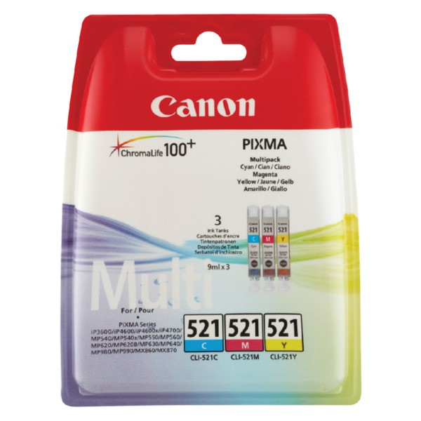 Inkcartridge canon cli-521 multipack kleur(canbci521p)