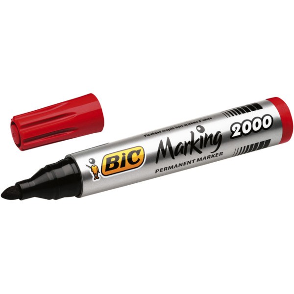 Viltstift bic 2000 perm rond 2.5mm rood