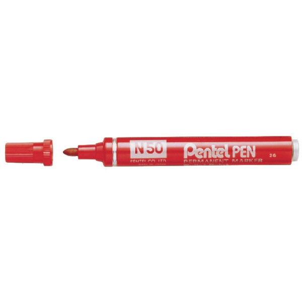 Viltstift pentel n50 perm rond 1.5-3mm rood