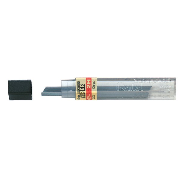 Potloodstift pentel 0.5mm zwart per koker 2h