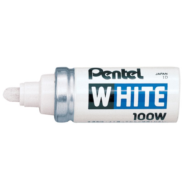 Viltstift pentel 100w lak perm rond 4mm wit