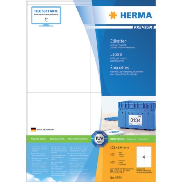 Etiket herma superprint 4454 105x144mm 400st