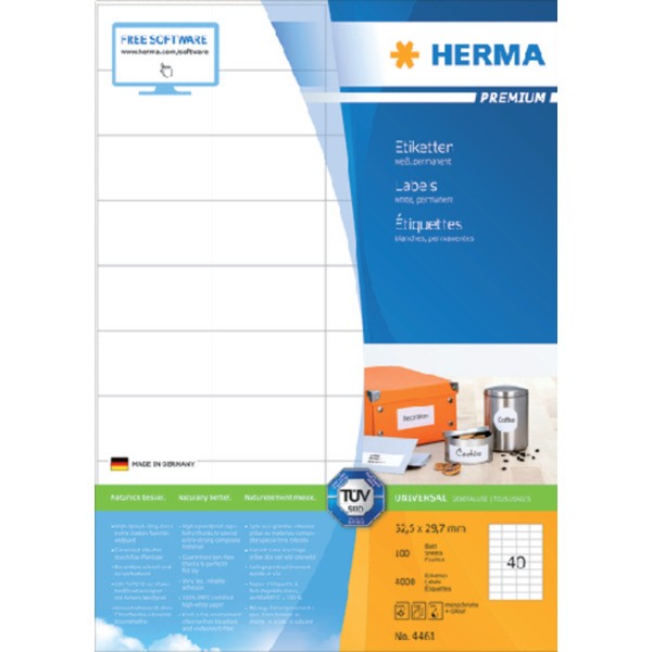 Etiket herma superprint 4461 52.5x29.7mm 4000st
