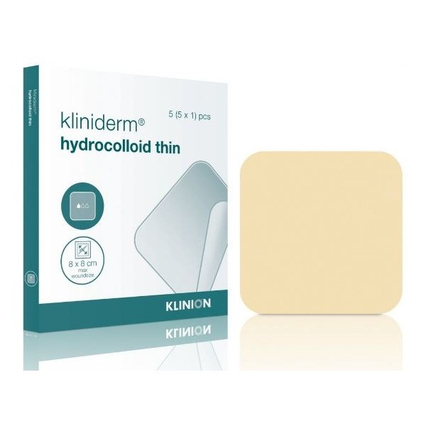 Kliniderm Hydro Thin, wondverband, 7.5x7.5 cm (5 stuks)