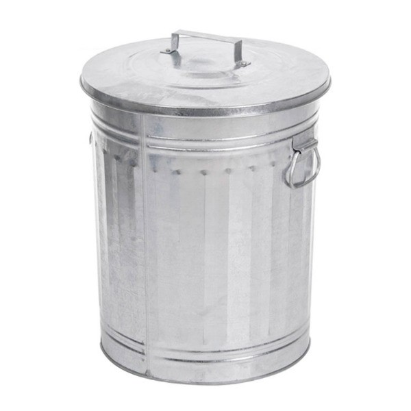 Prik bericht smog Trash Can, afvalbak met deksel, 54 liter, verzinkt,VB 310015 kopen -  Weststrate - Alles voor kantoor, alle verpakkingen