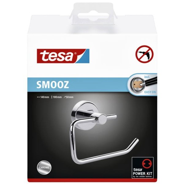 Tesa Smooz, toiletrolhouder zonder deksel, chroom, 40314 (1 stuk)