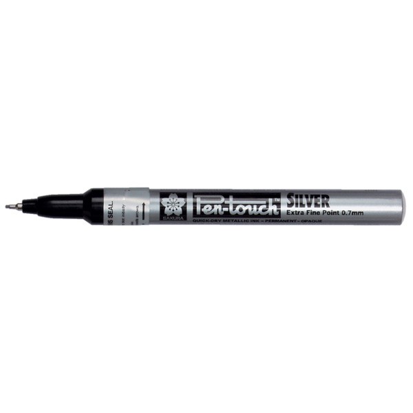 Viltstift bruynzeel pen-touch extra fijn zilver