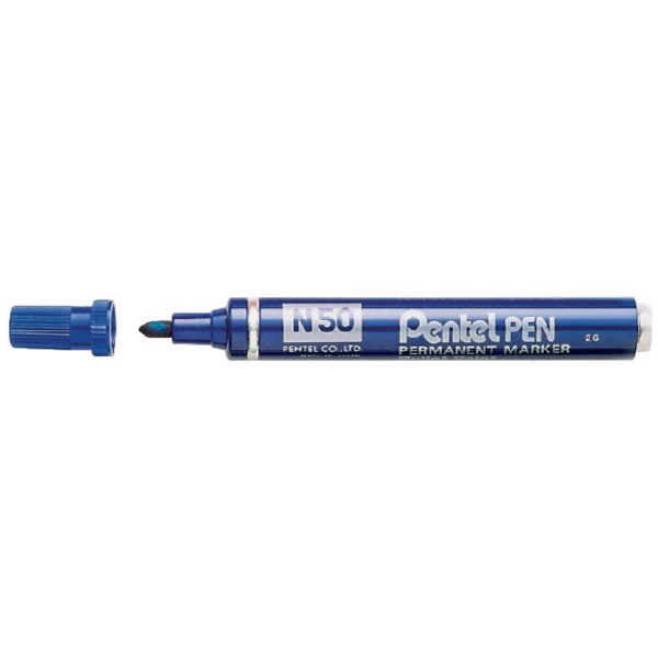 Viltstift pentel n50 perm rond 1.5-3mm blauw