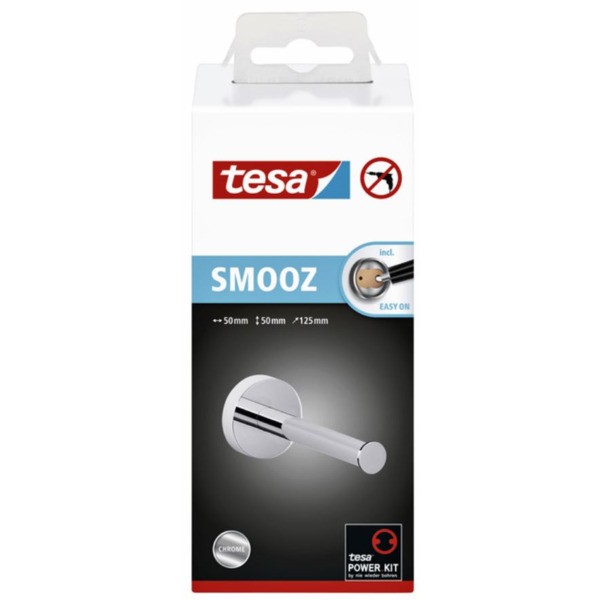 Tesa Smooz, toiletrolhouder voor 1 rol, chroom, 40328 (1 stuk)