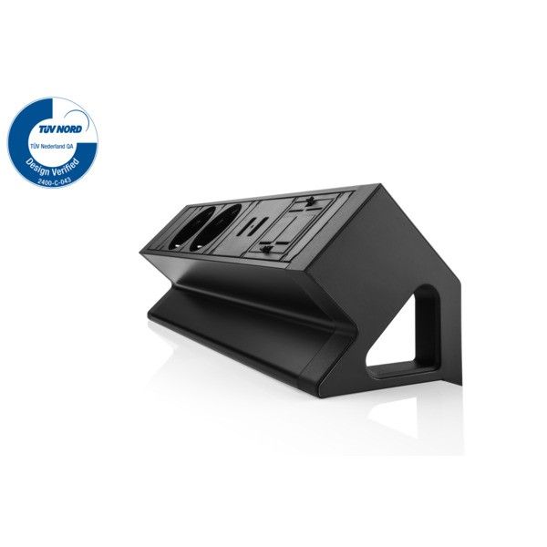Filex, Power Desk Up 2.0, 2x 230V, 2x Usb, keystone, zwart