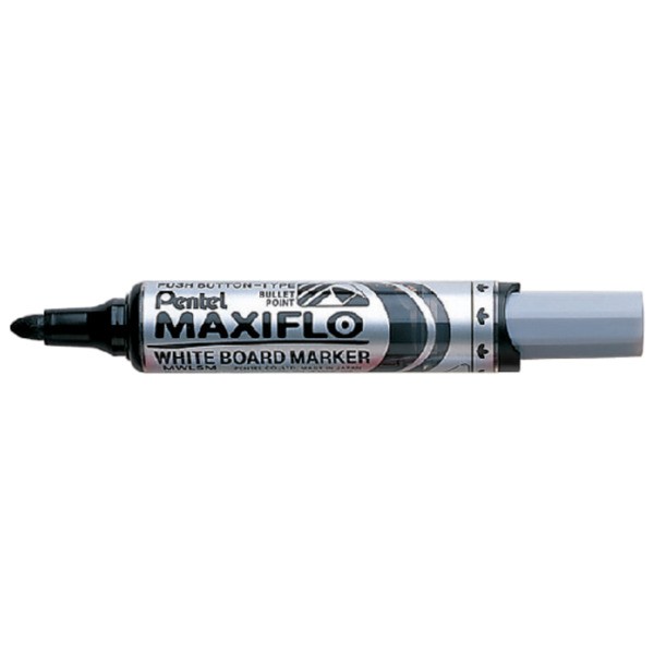 Viltstift pentel mwl5m maxiflo whiteboard 3mm zw