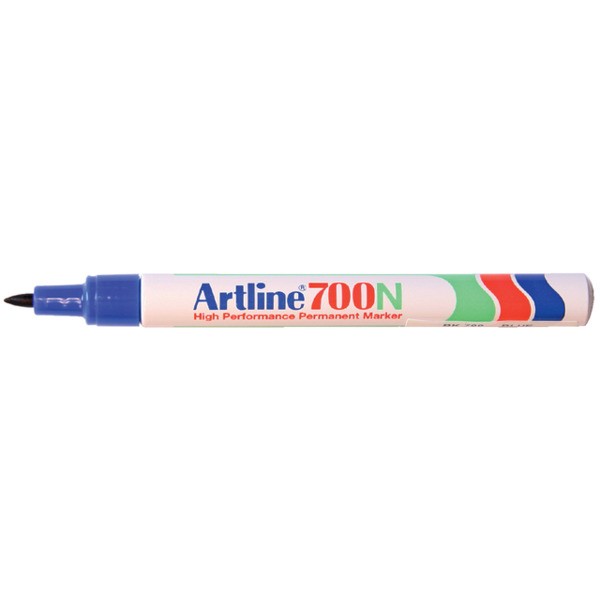 Viltstift artline 700 perm rond 1mm blauw