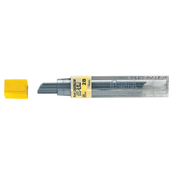 Potloodstift pentel 0.9mm zwart per koker 2b