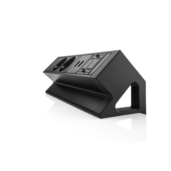 Filex, Power Desk Up 2.0, 2x 230V FR, 2xUsb, keystone, zwart