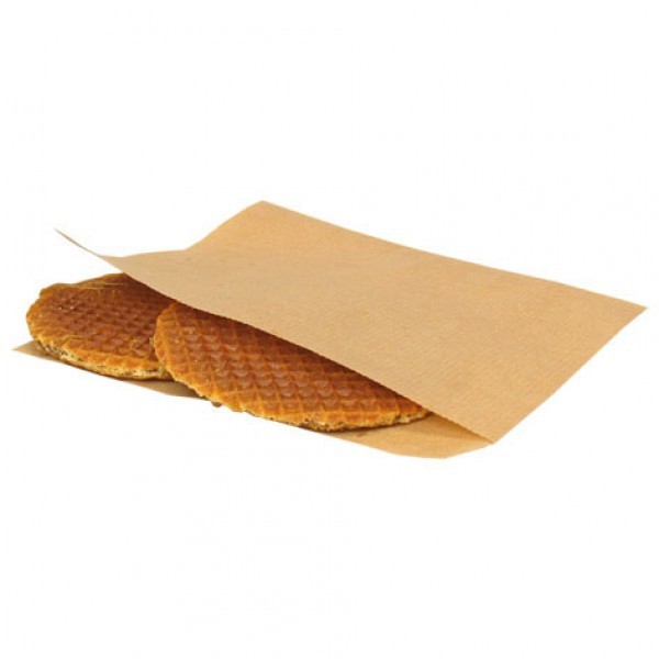 Papieren zak, 40 gr bruin, 16x16cm, shoarma, hamburger (1000
